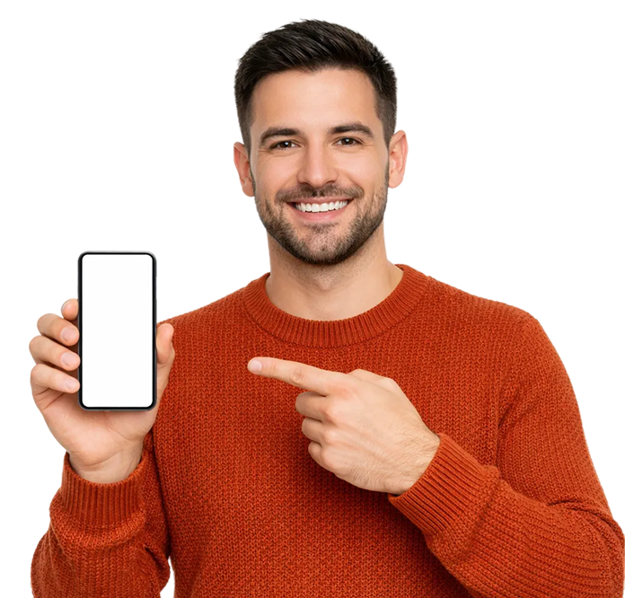 Premium member — individual holding phone
